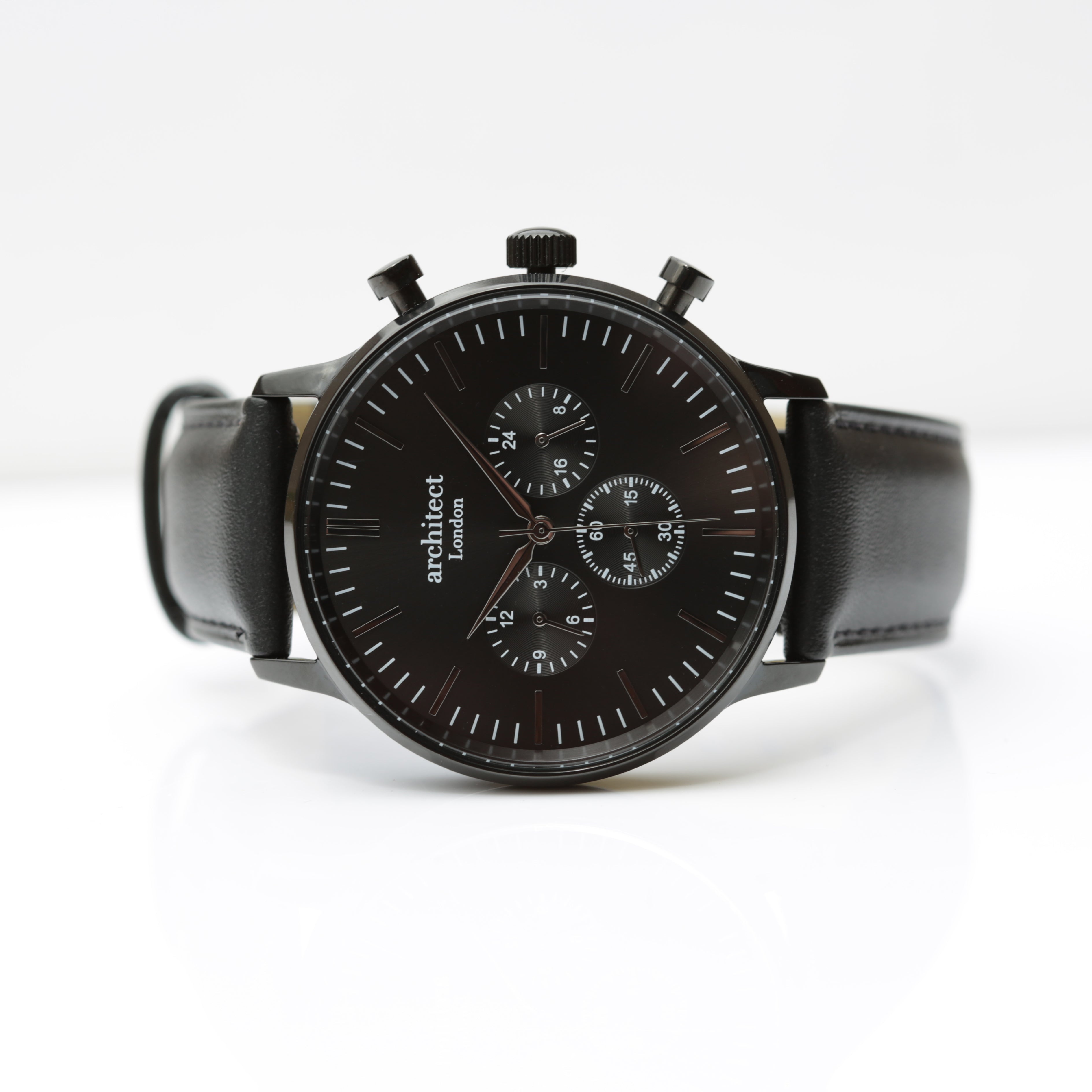 Contactless Payment Watch - Men's Motivator + Jet Black Strap + Own Handwriting Engraving - Wear We Met