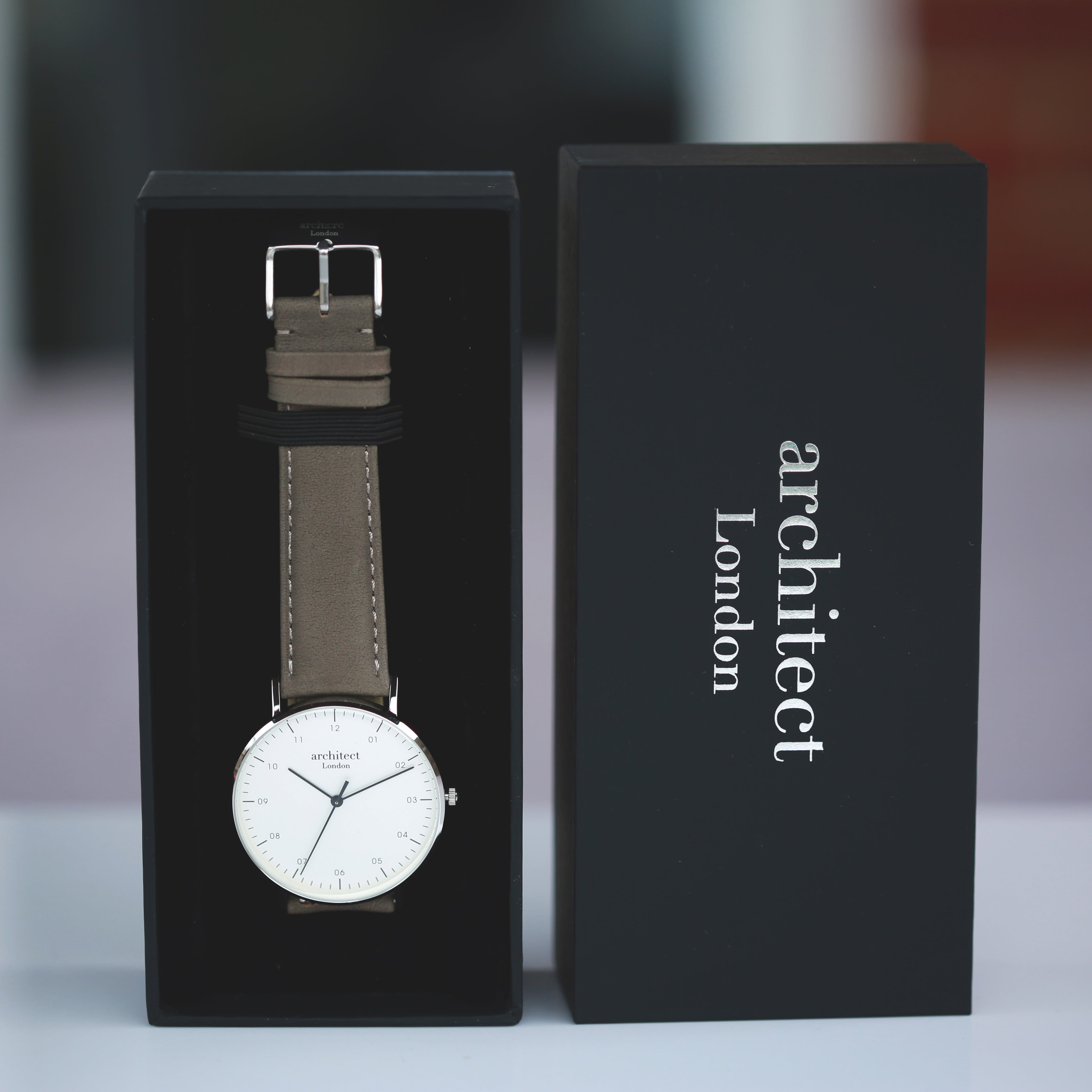 Modern Font Engraving - Men's Architect Zephyr + Urban Grey Strap