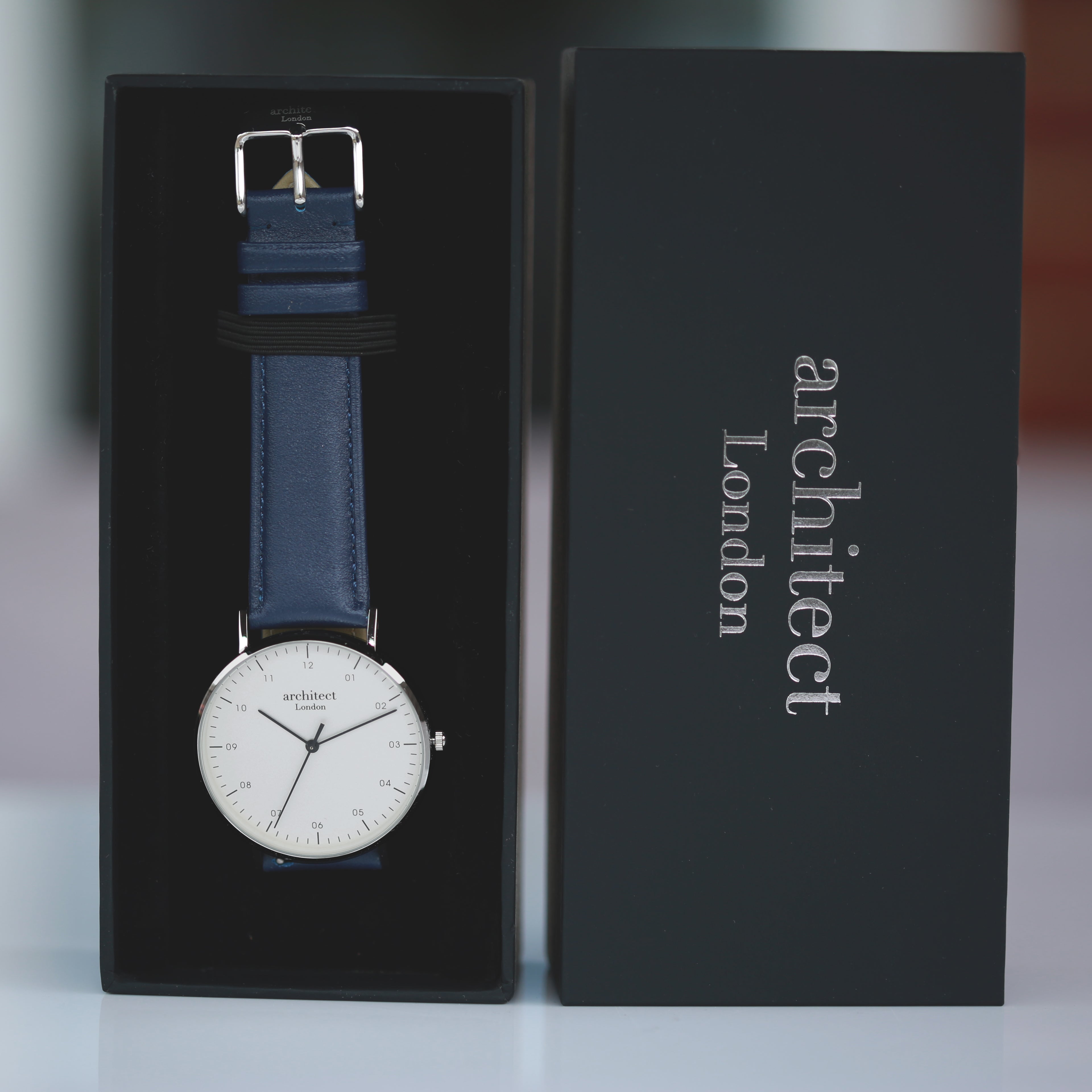 Handwriting Engraving - Men's Architect Zephyr + Admiral Blue Strap