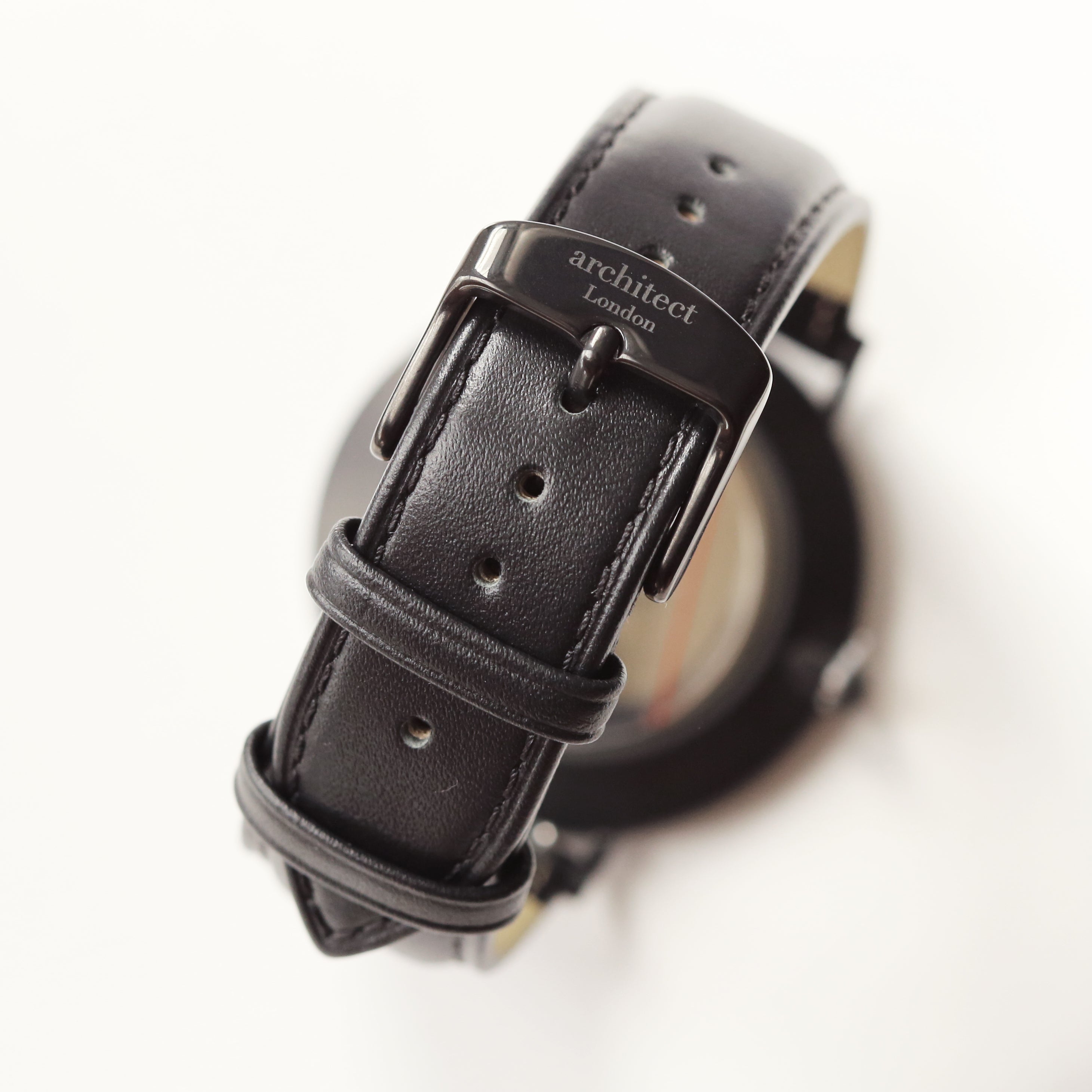 Contactless Payment Watch - Men's Architect Minimalist + Jet Black Strap + Own Handwriting Engraving - Wear We Met