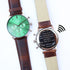 Contactless Payment Watch - Men's Envy Green Motivator + Walnut Strap + Modern Font Engraving - Wear We Met