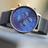 Handwriting Engraving - Men's Architect Motivator Blue Face Black Strap