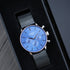 Handwriting Engraving - Men's Architect Motivator Blue Face Black Strap