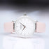 Ladies Architēct Blanc Silver Bezel - Modern Font Engraving + Light Pink Strap