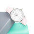 Ladies Architēct Blanc Silver Bezel - Handwriting Engraving + Light Pink Strap