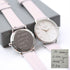 Ladies Architēct Blanc Silver Bezel - Handwriting Engraving + Light Pink Strap