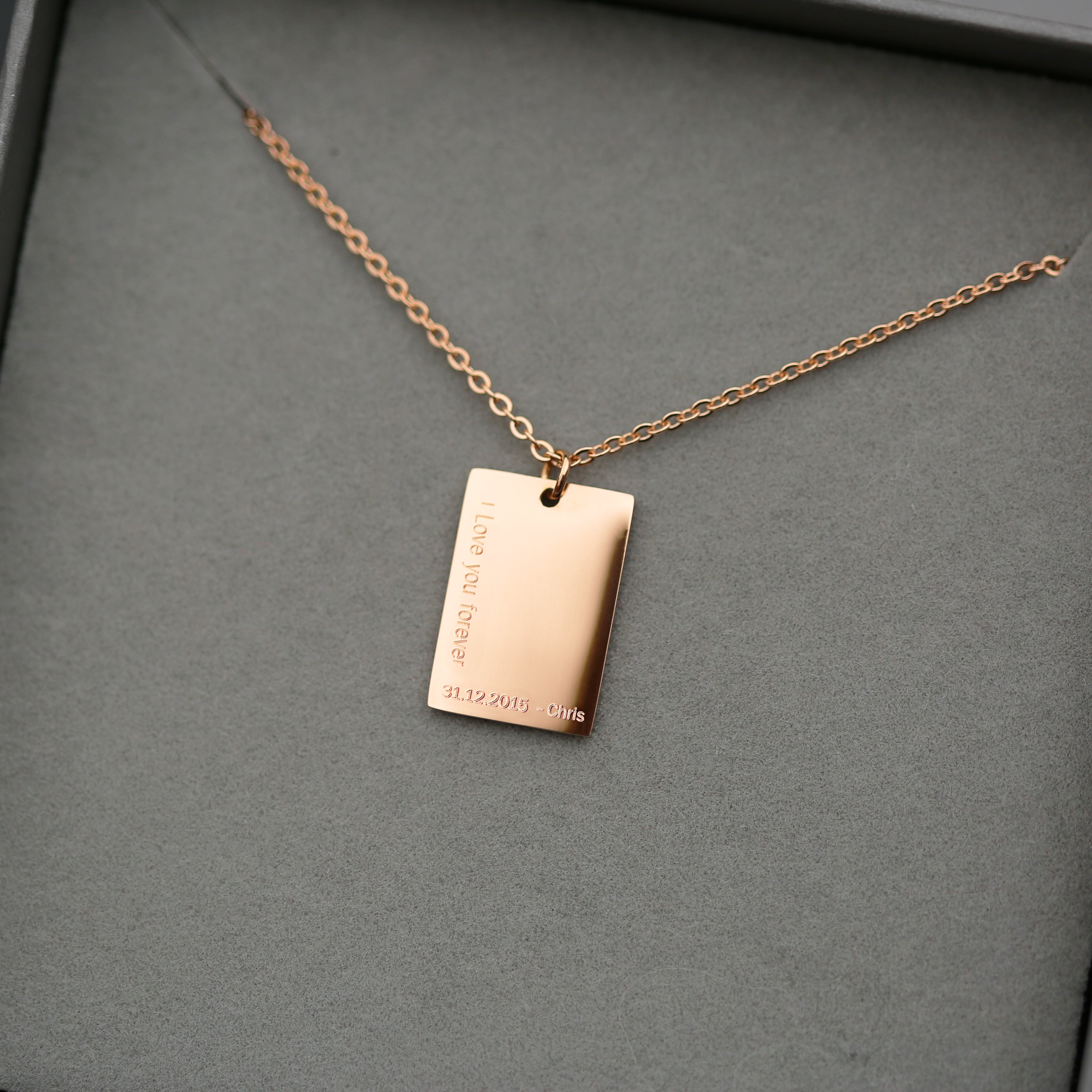 Dazzle Personalised Necklace - Modern Font Engraving - Wear We Met