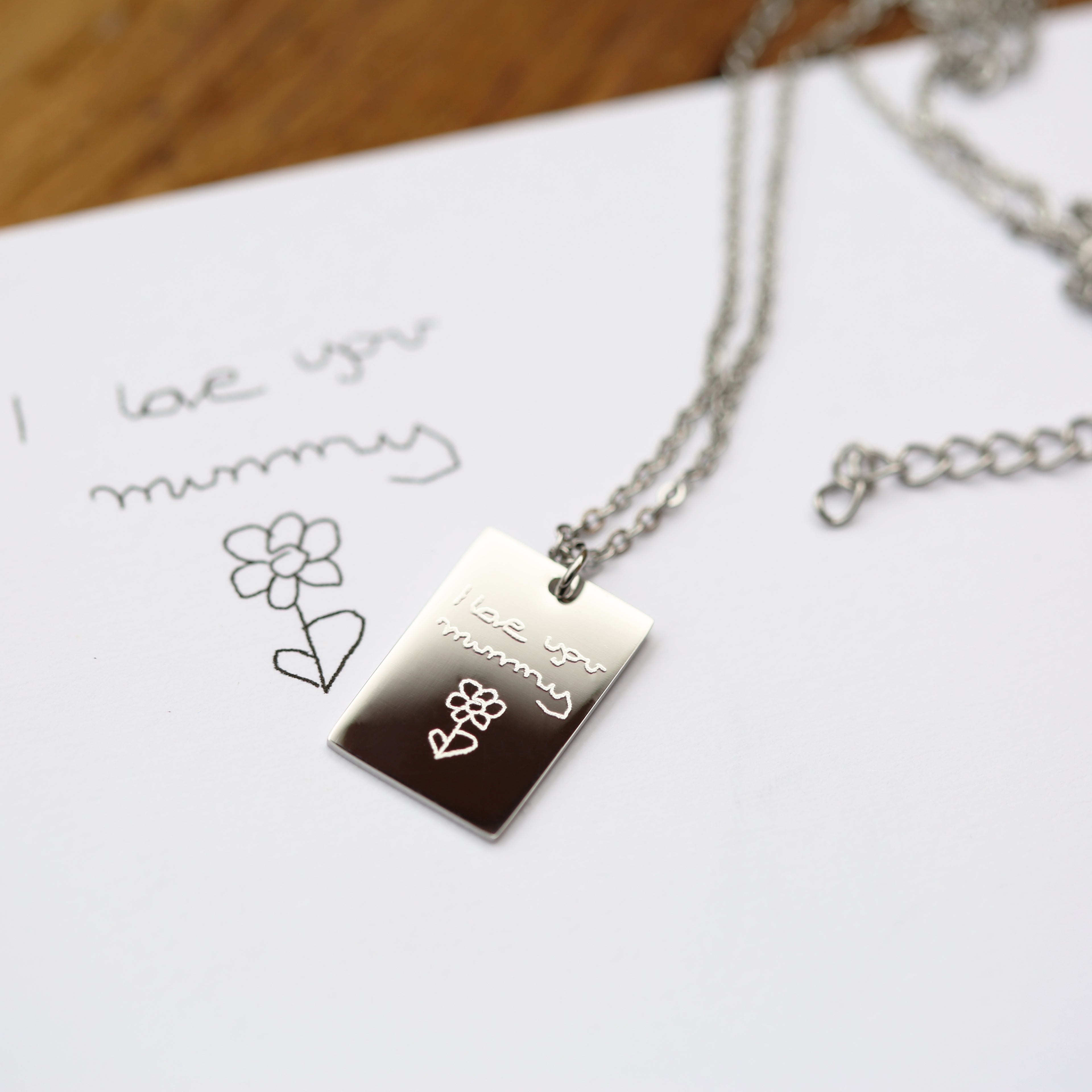 Dazzle Personalised Necklace - Own Handwriting Engraving - Wear We Met