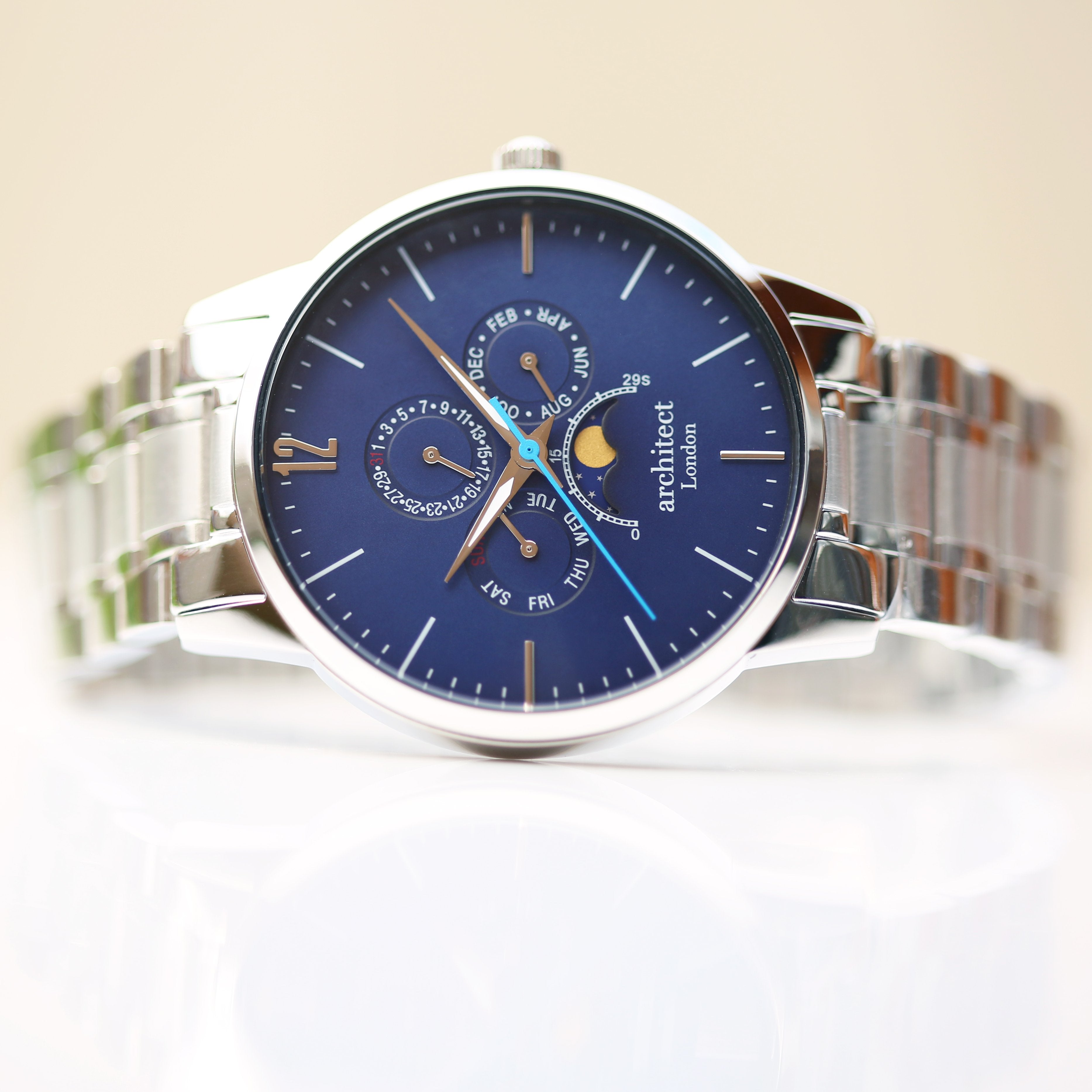 Men's Architect Apollo Blue - Handwriting Engraving - Wear We Met