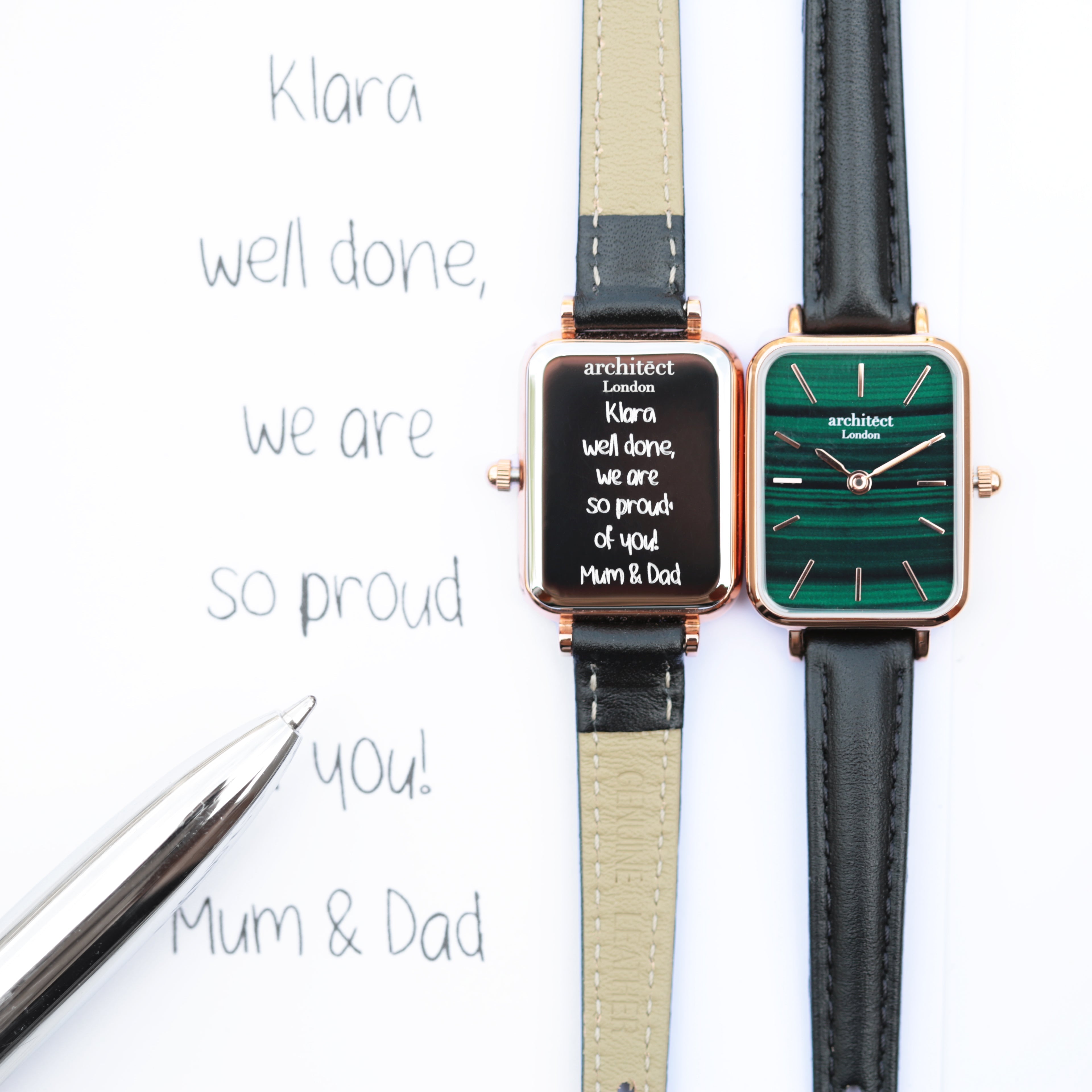 Ladies Architēct Lille - Pine Green - Handwriting Engraving - Wear We Met