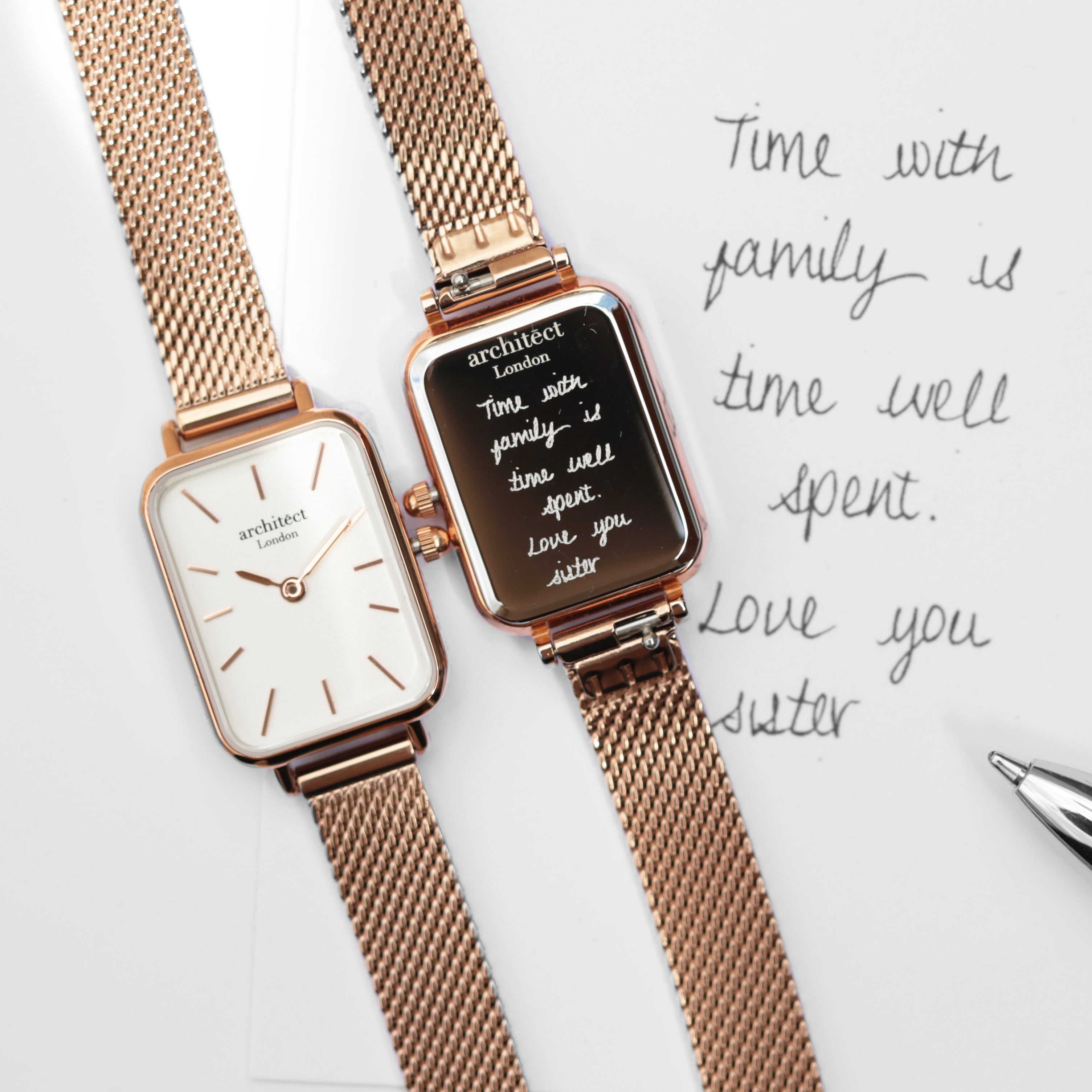 Ladies Architēct Lille - Rose Gold - Handwriting Engraving - Wear We Met