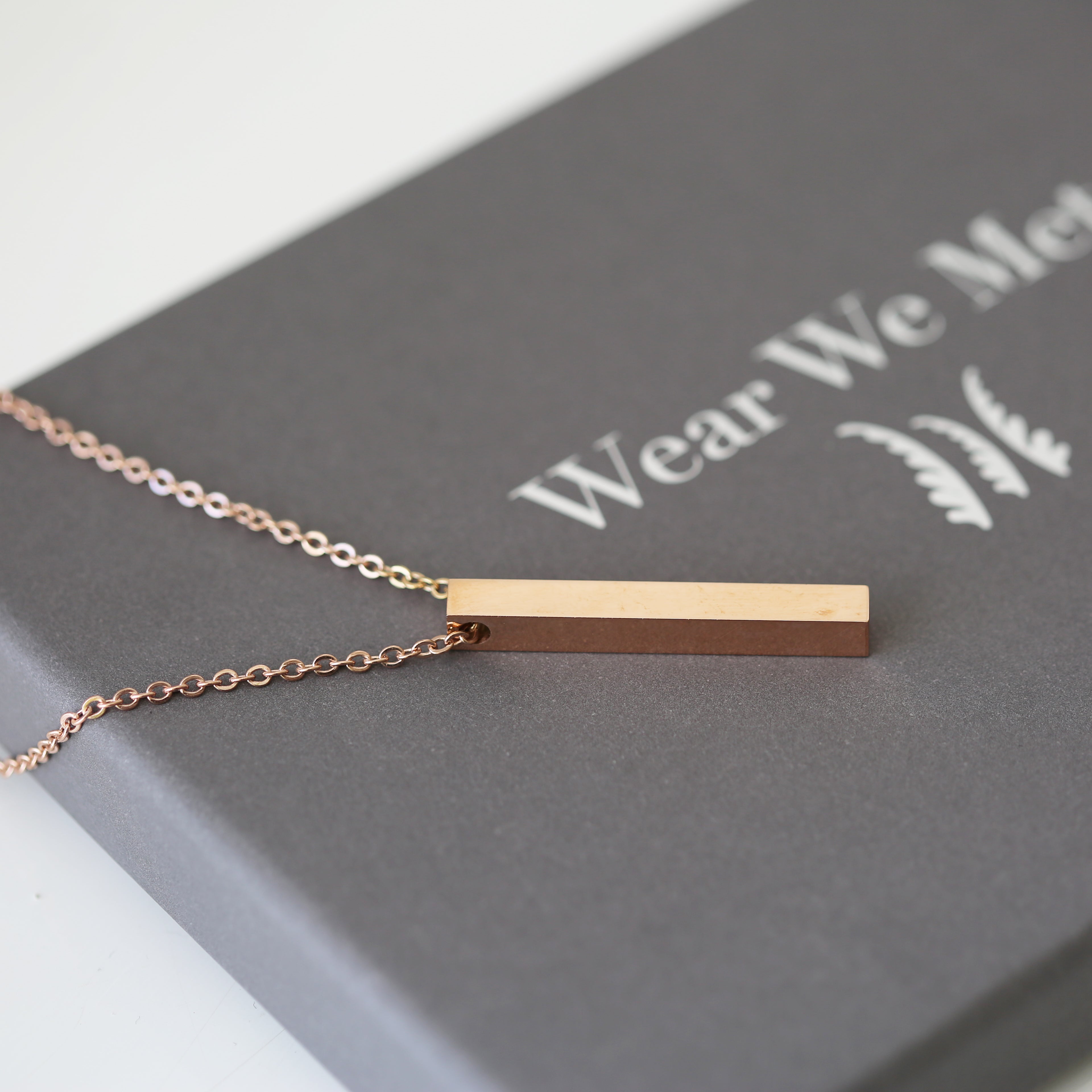 Handwriting Bar Necklace - Wear We Met