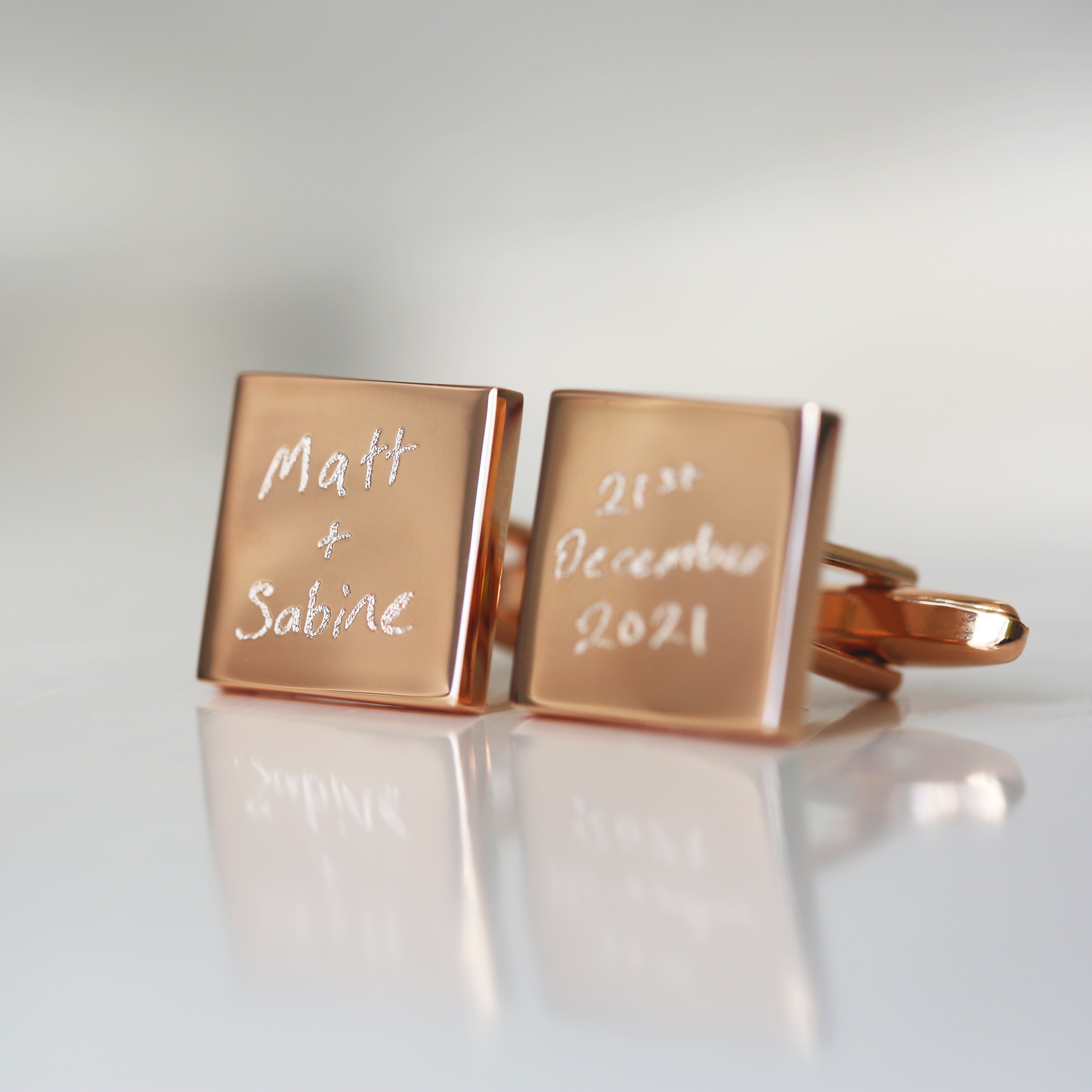 Engraved Own Actual Handwriting Cufflinks - Wear We Met