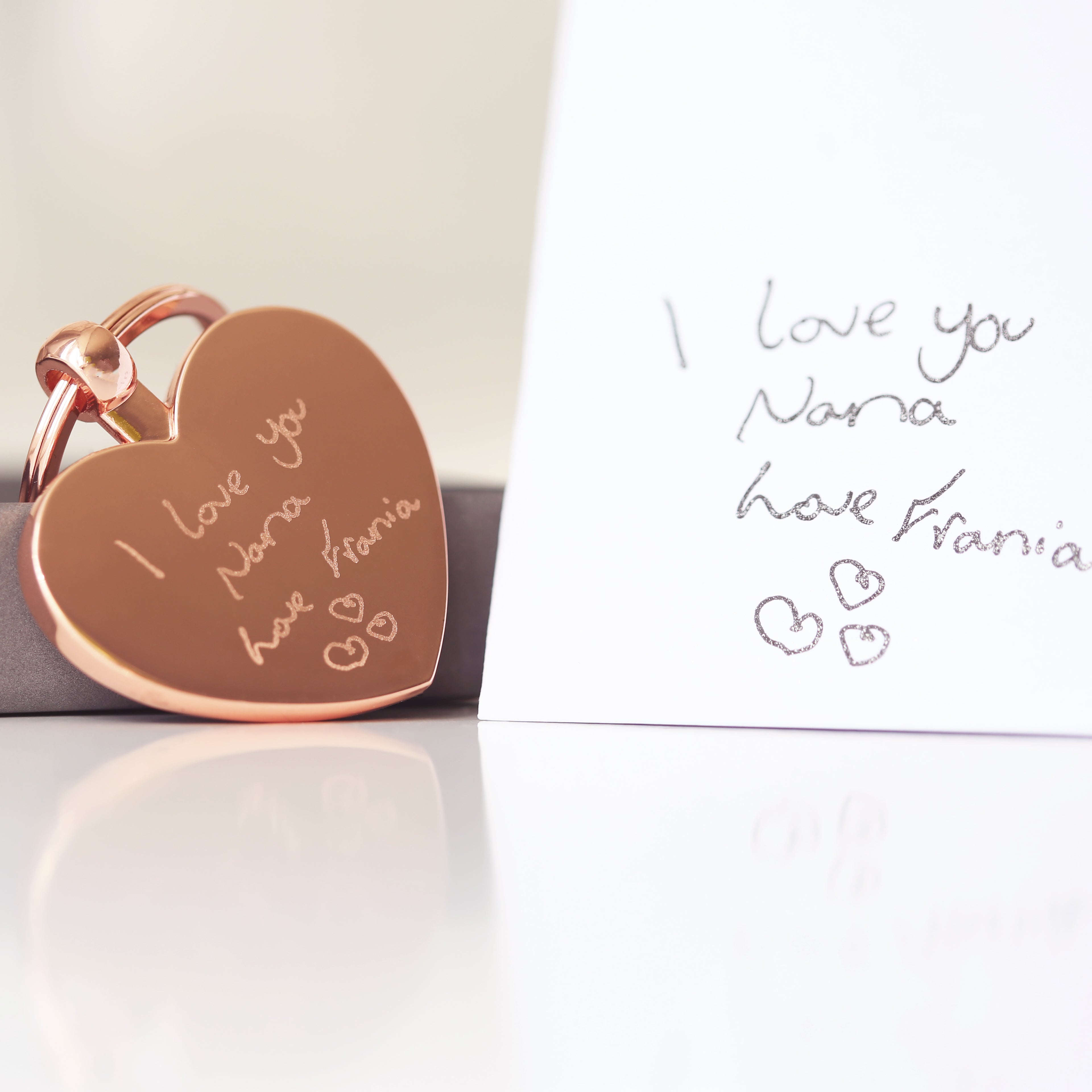 Hearts Forever Keychain With Handwriting Engraving - Wear We Met