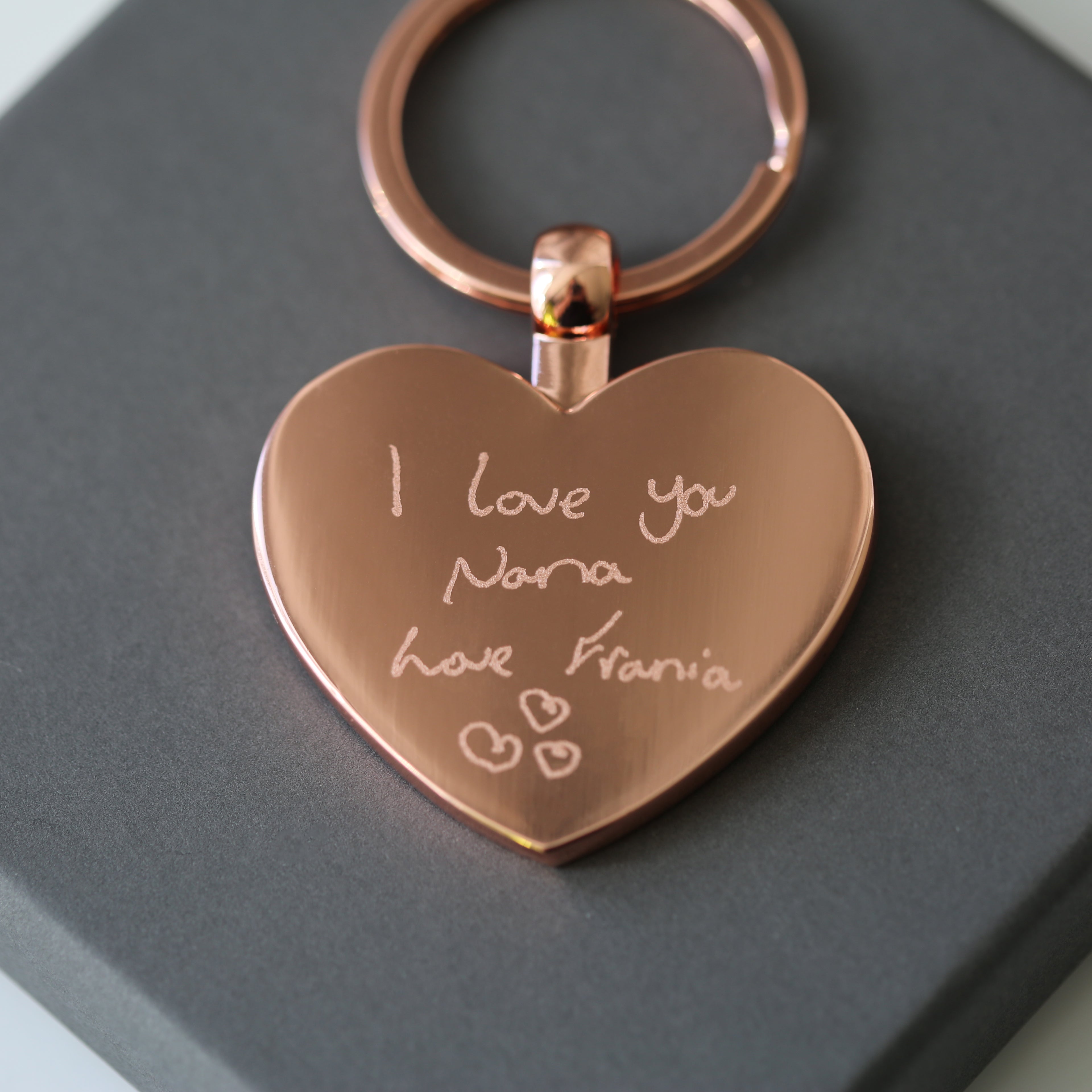 Hearts Forever Keychain With Handwriting Engraving - Wear We Met