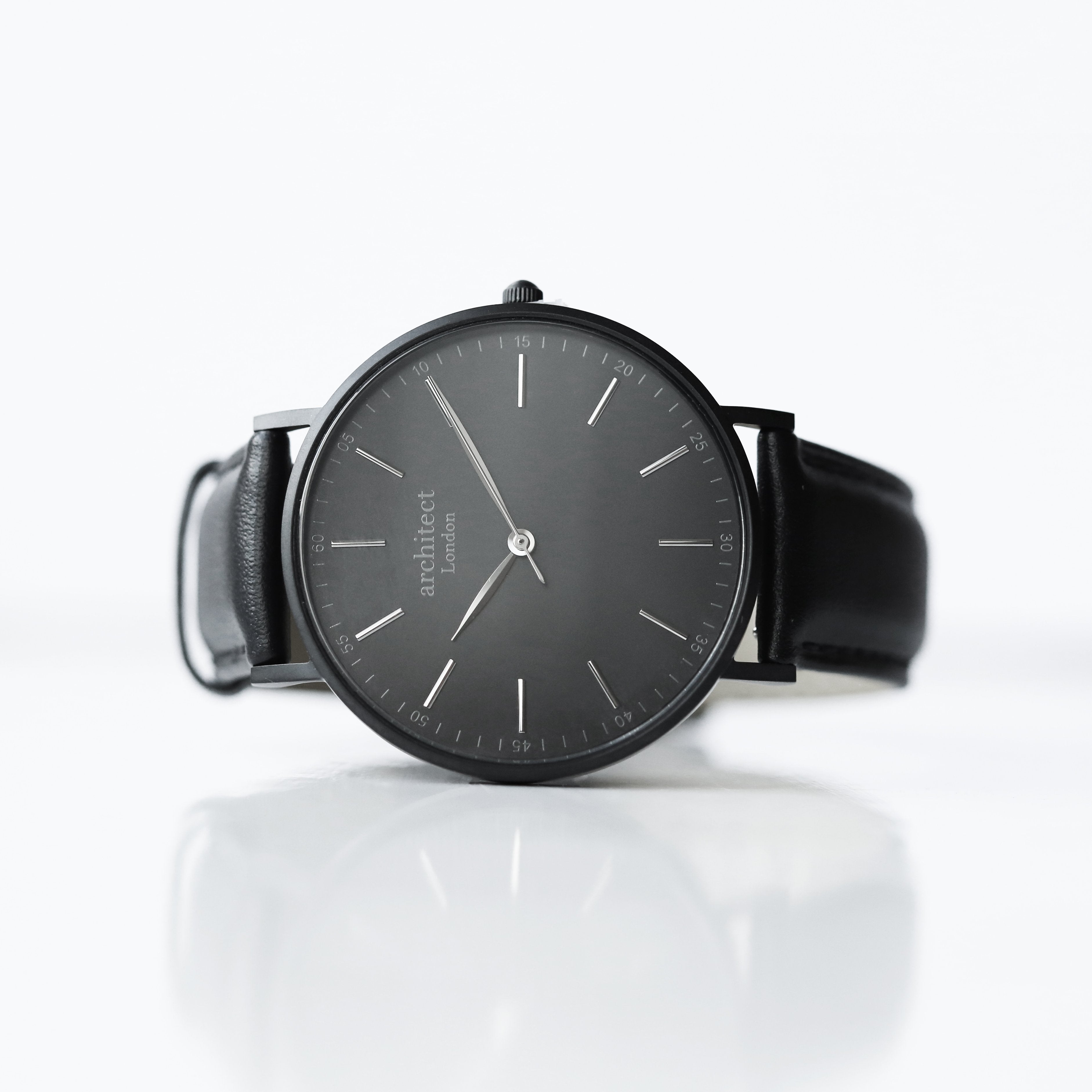 Handwriting Engraving - Men's Minimalist Watch + Jet Black Strap - Wear We Met