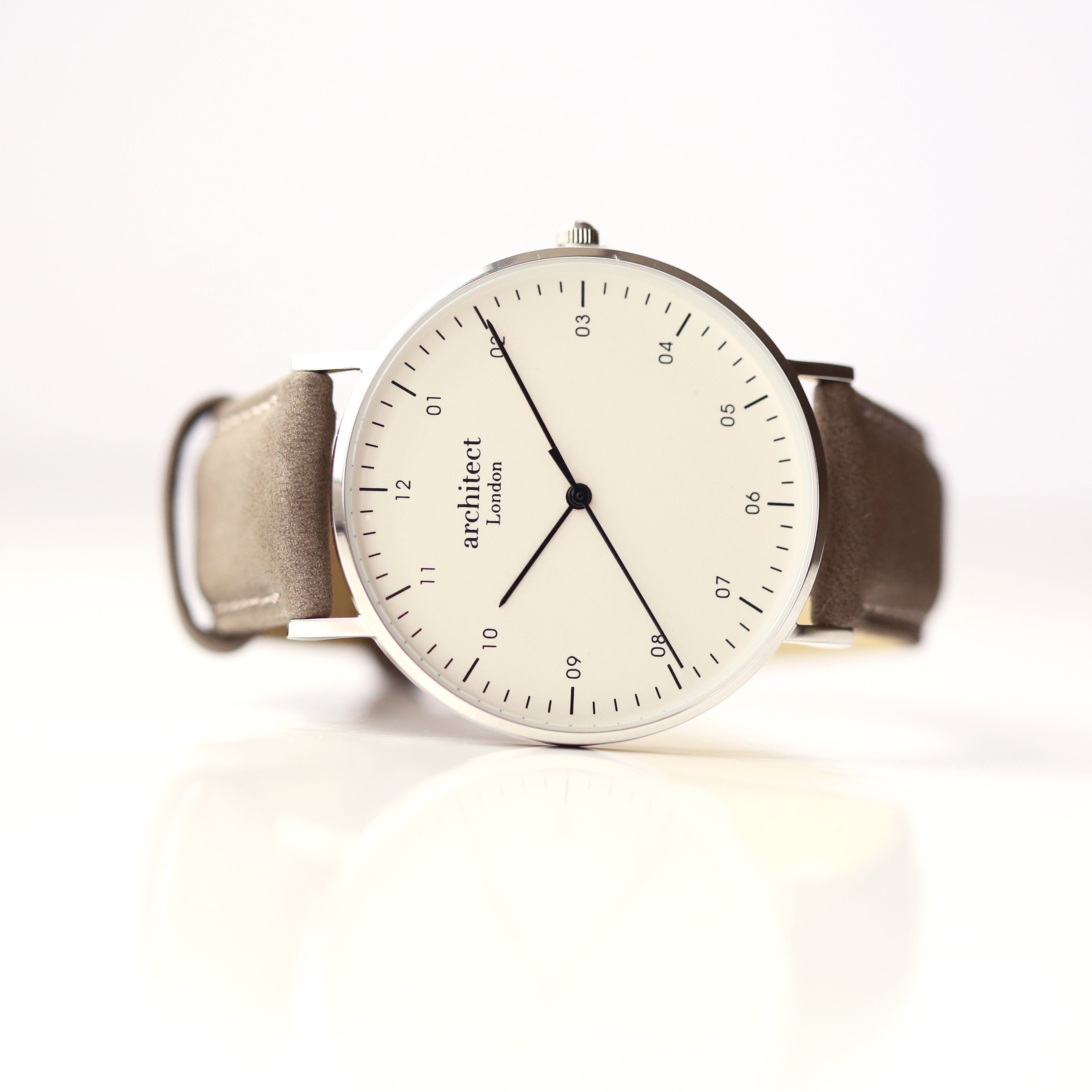 Handwriting Engraving - Men's Architect Zephyr + Urban Grey Strap - Wear We Met