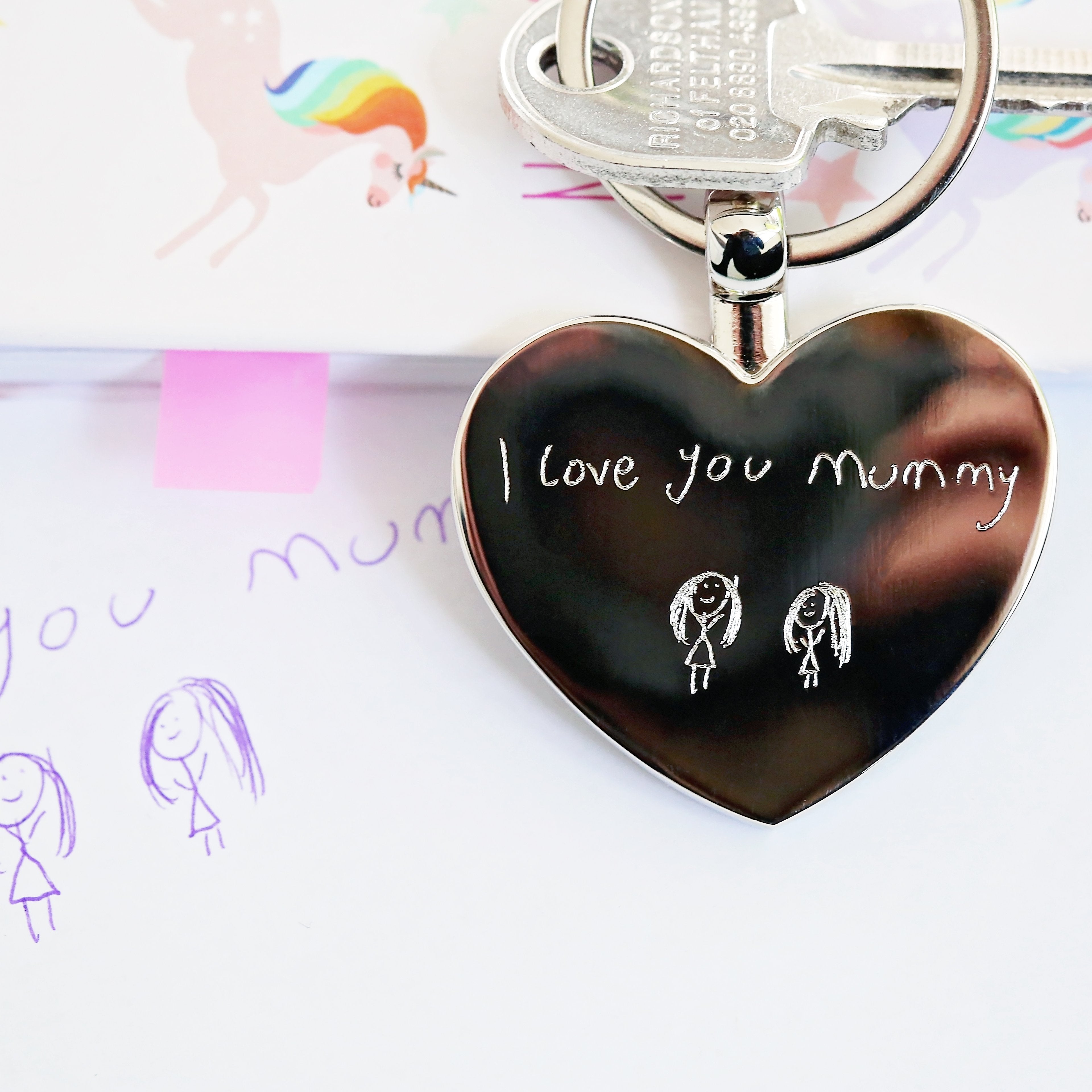 Hearts Forever Keychain With Handwriting Engraving - Wear We Met