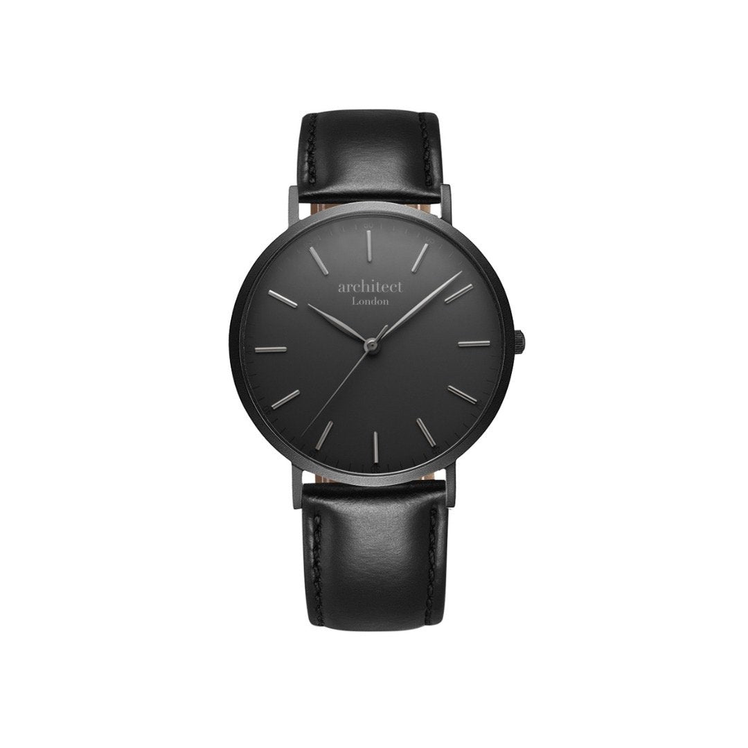 Handwriting Engraving - Men's Minimalist Watch + Jet Black Strap - Wear We Met