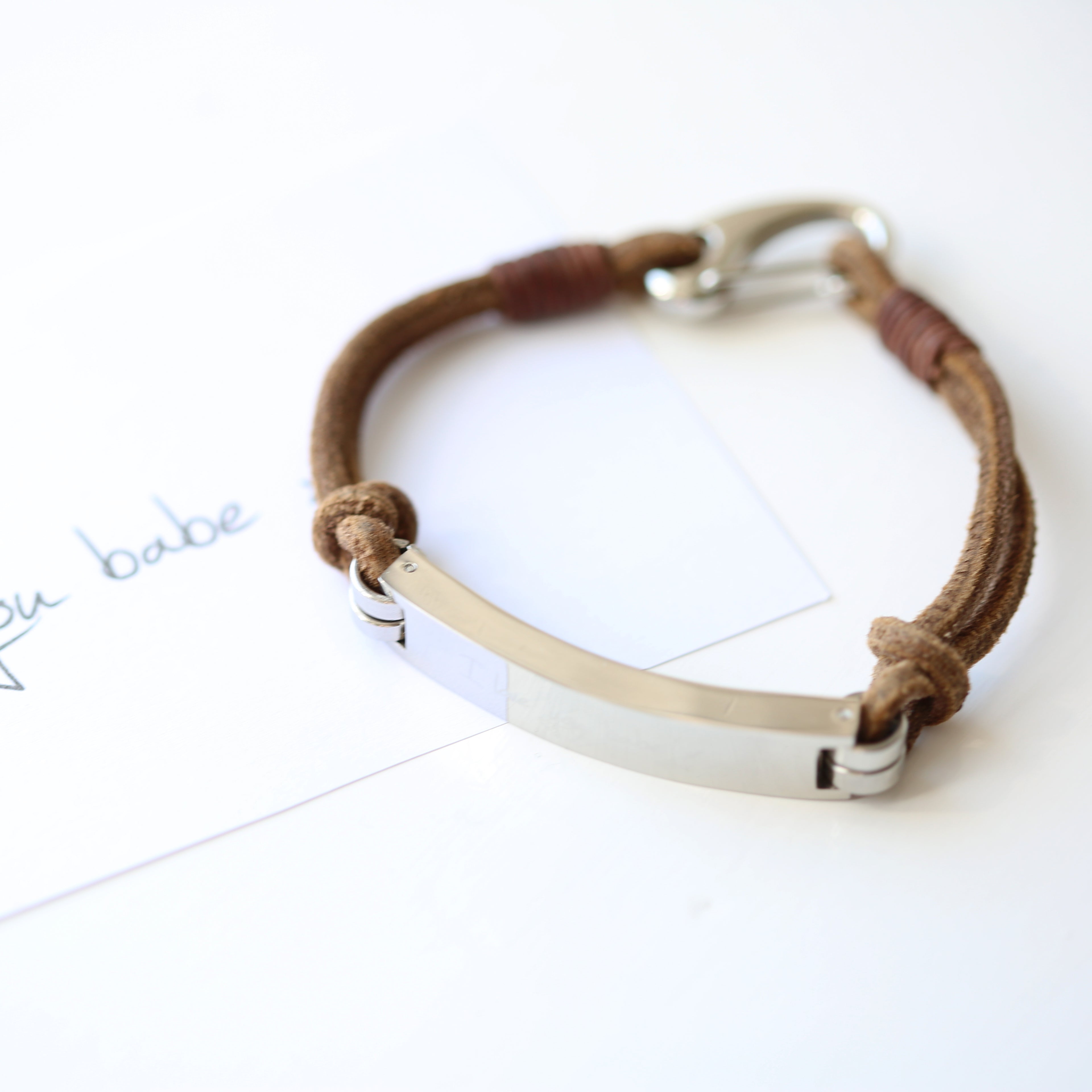 Men's Leather Tan Bracelet - Wear We Met