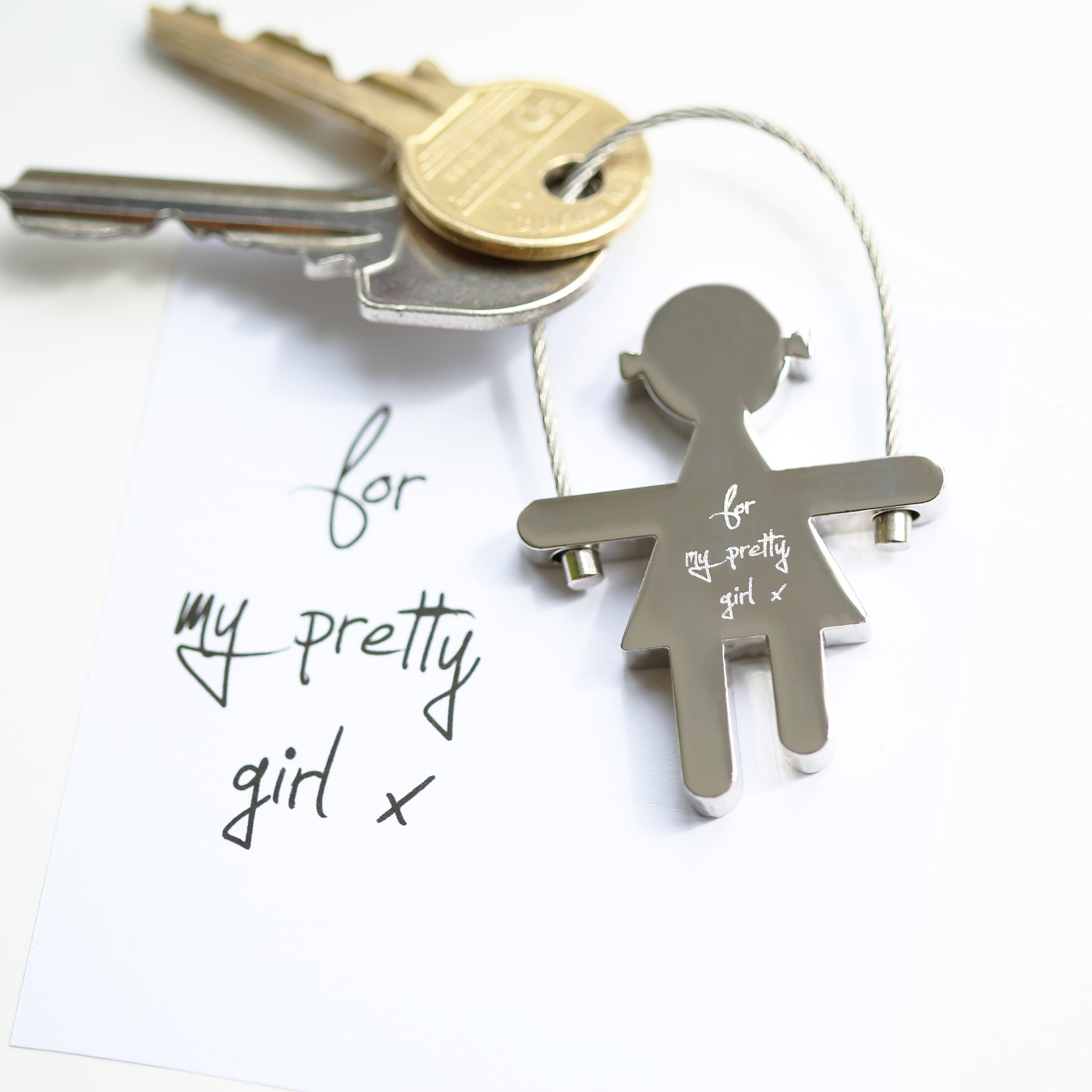 Skipping Sally Key Ring Handwriting Engraving - Wear We Met