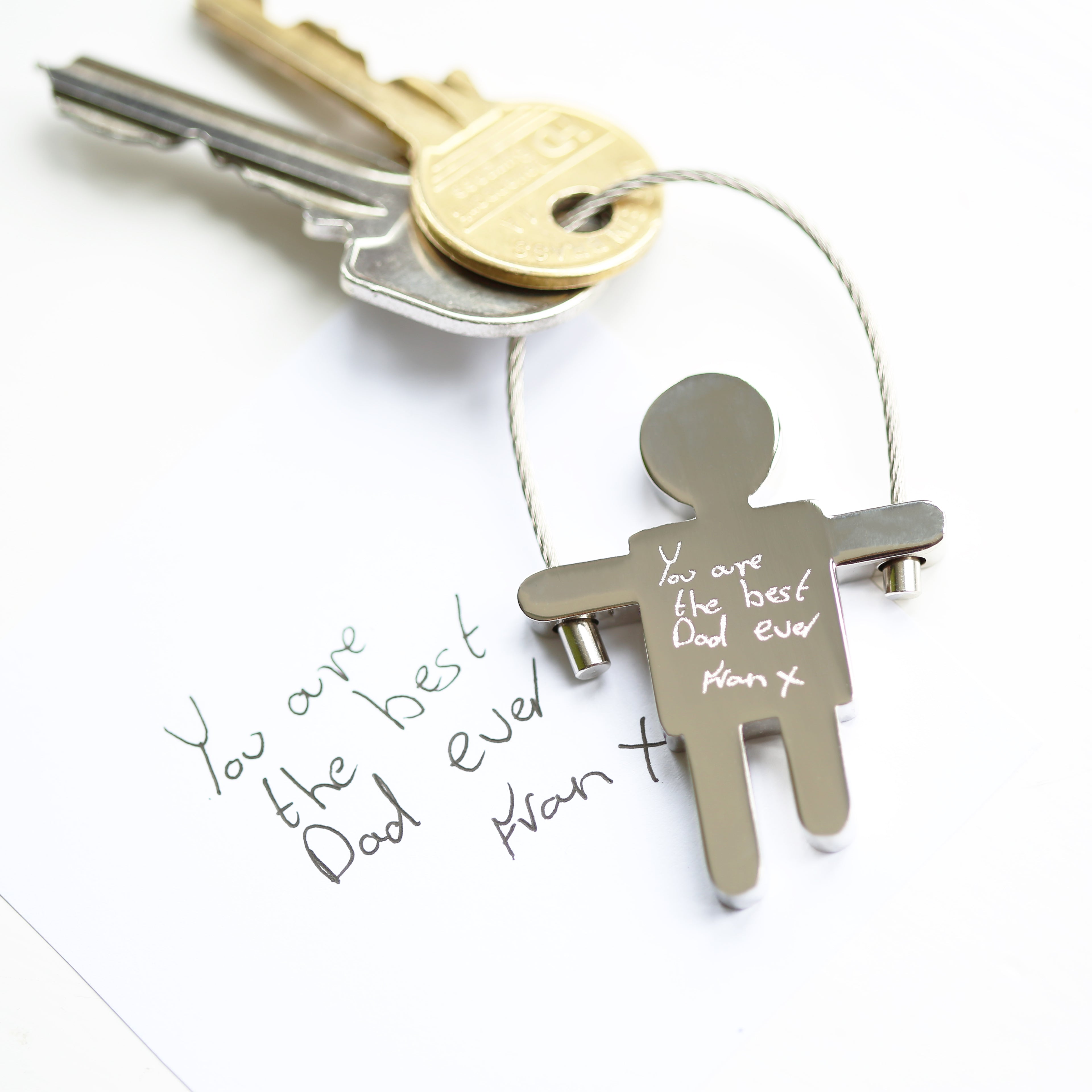 Skipping Sam Key Ring Handwriting Engraving - Wear We Met