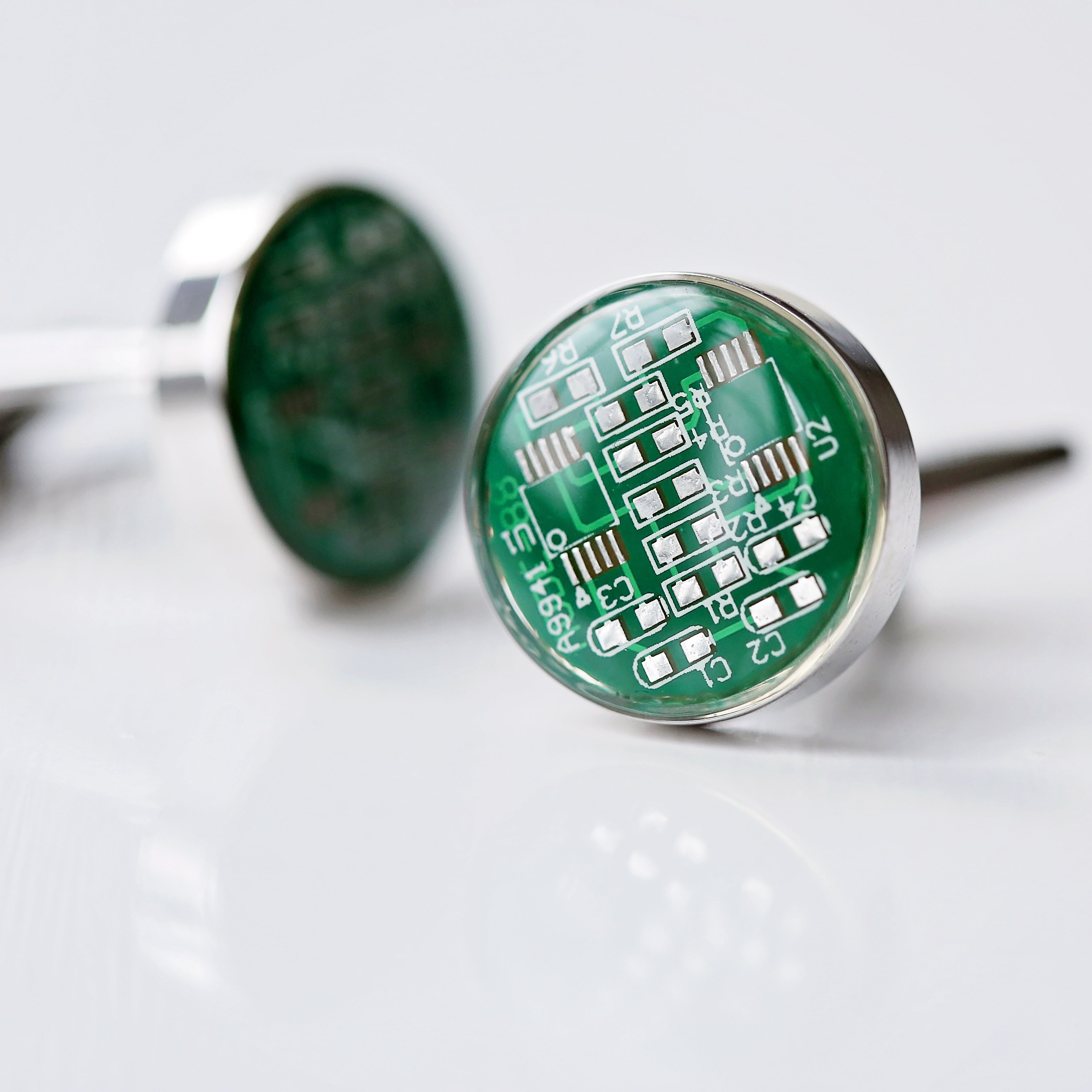 Real Circuit board Cufflinks + Engraved Box - Wear We Met