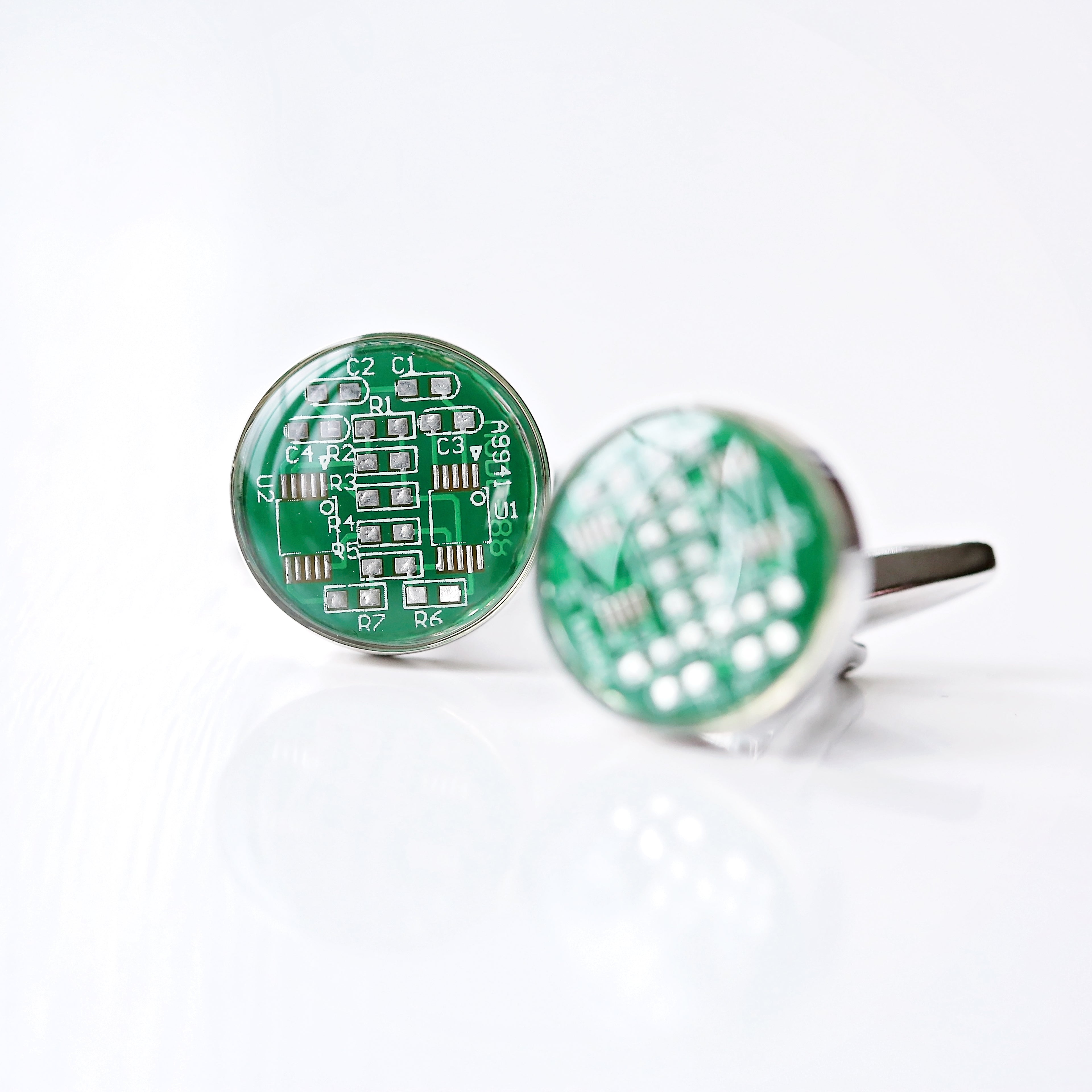 Real Circuit board Cufflinks + Engraved Box - Wear We Met