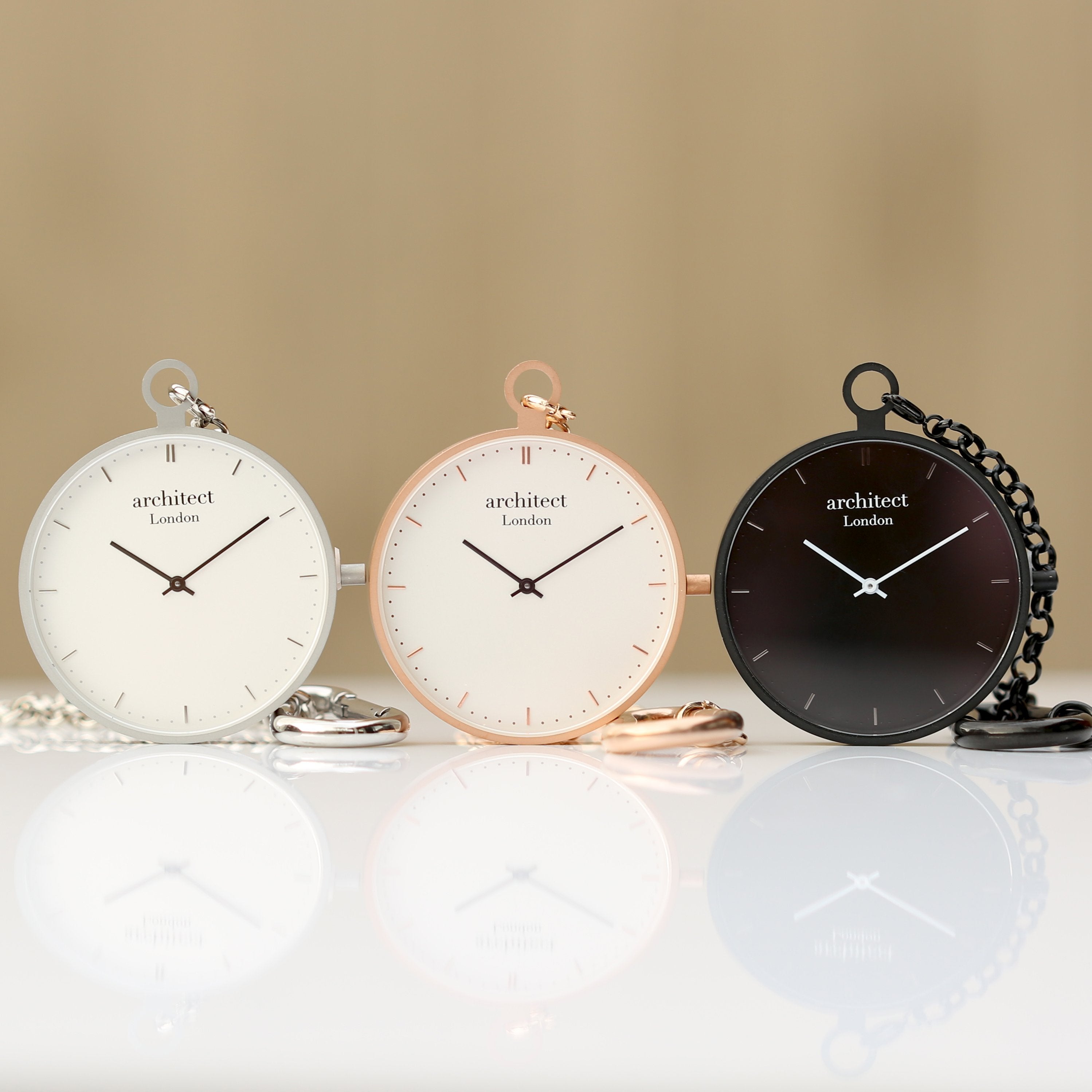 Modern Pocket Watch Black - Handwriting Engraving - Wear We Met