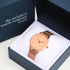 Ladies Architēct Coral - Modern Font Engraving + Rose Gold Mesh Strap - Wear We Met