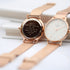 Ladies Architēct Blanc - Modern Font Engraving + Rose Gold Mesh Strap - Wear We Met