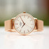 Ladies Architēct Blanc - Modern Font Engraving + Rose Gold Mesh Strap - Wear We Met