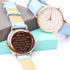 Ladies Architēct Blanc - Modern Font Engraving + Light Blue Strap - Wear We Met