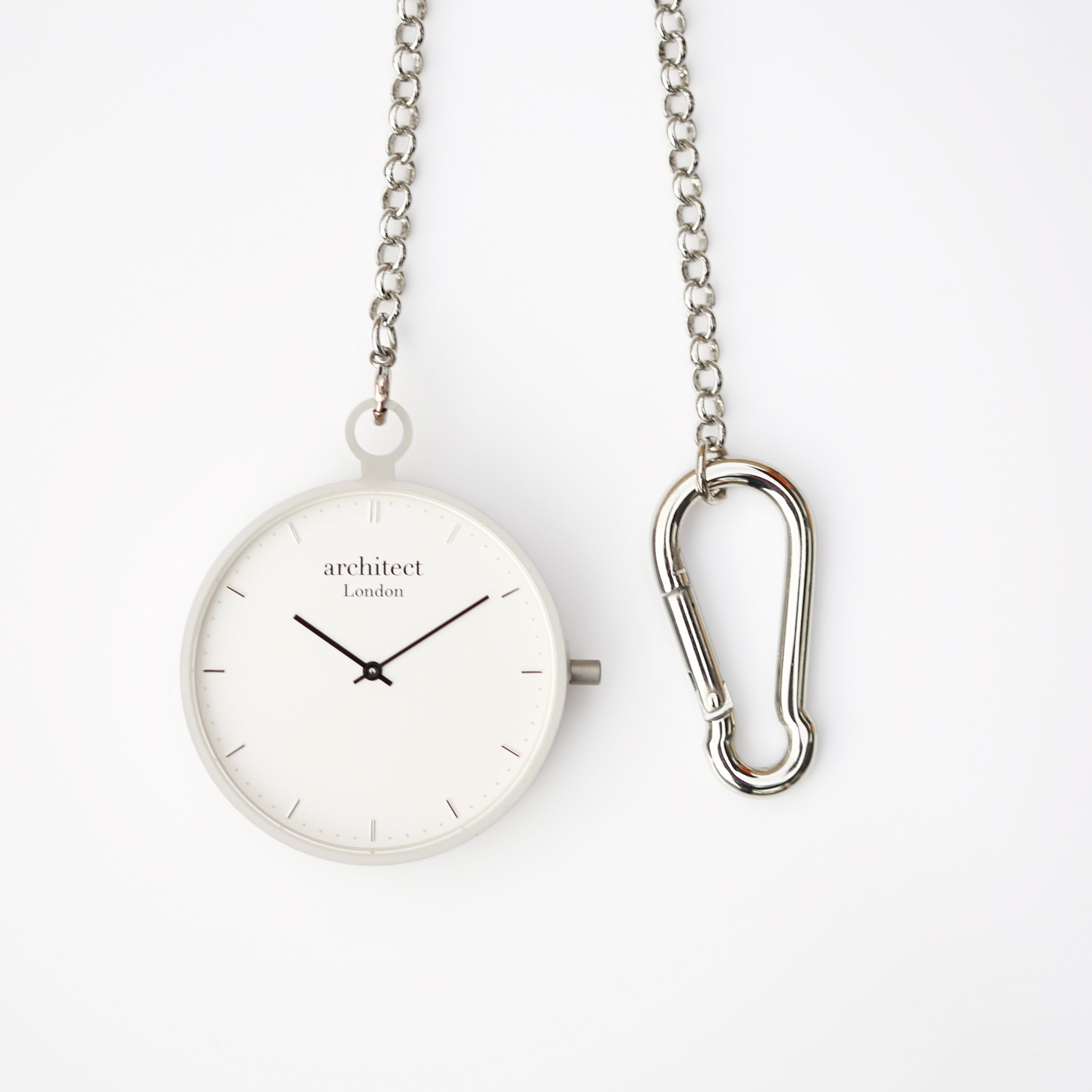 Modern Pocket Watch Silver - Modern Font Engraving - Wear We Met