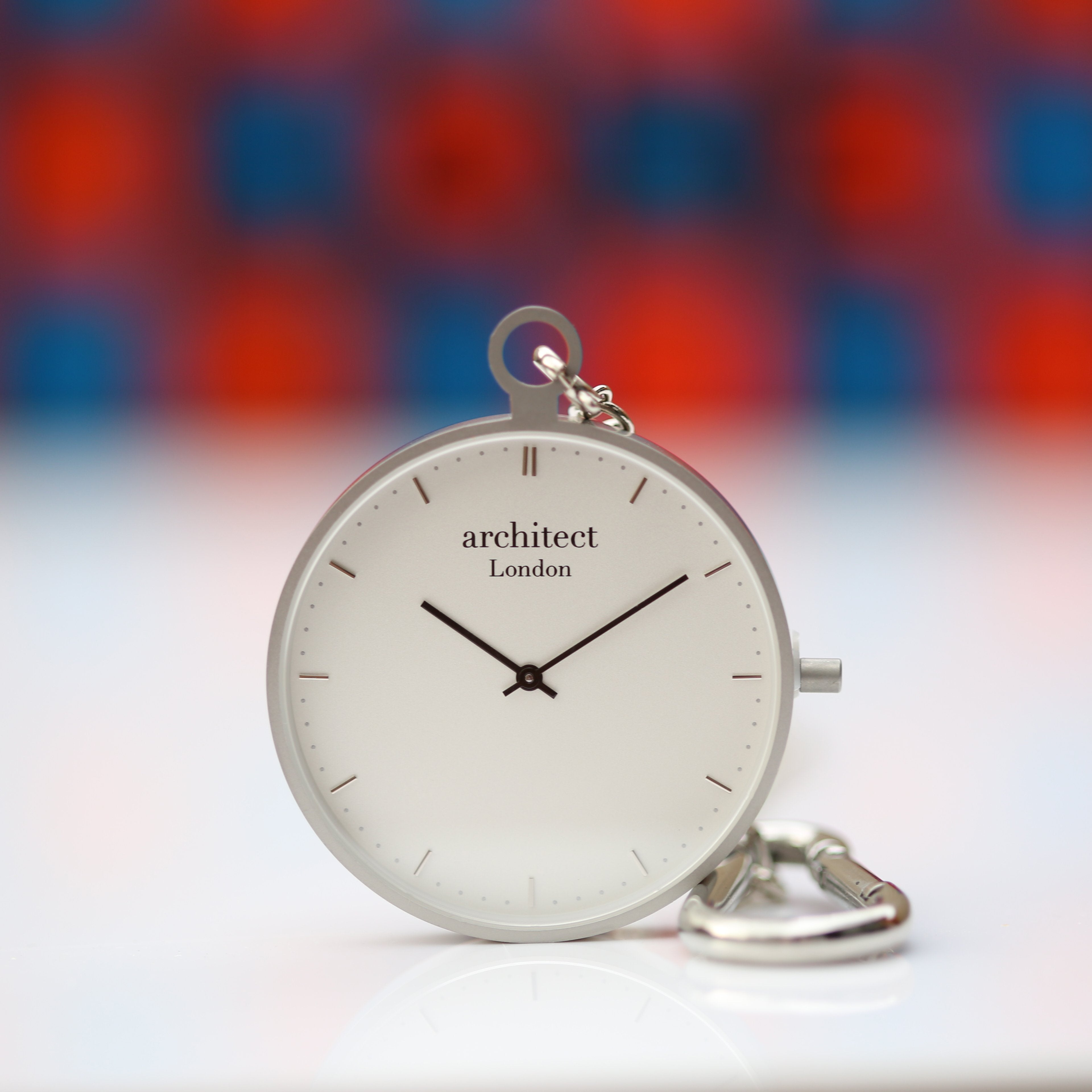 Modern Pocket Watch Silver - Modern Font Engraving - Wear We Met