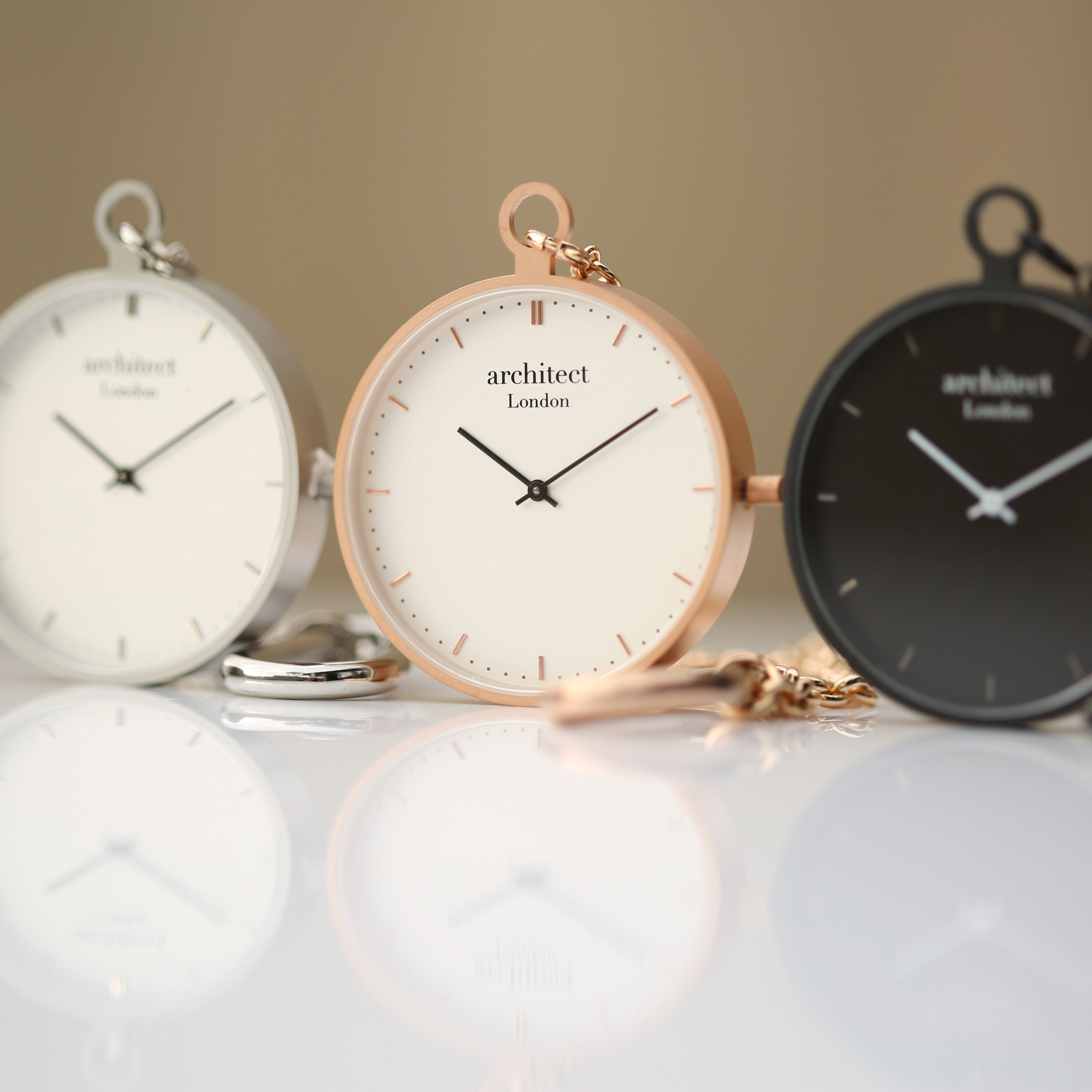 Modern Pocket Watch Silver - Handwriting Engraving - Wear We Met