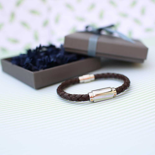 Personalised Twisted Leather Bracelet - Wear We Met