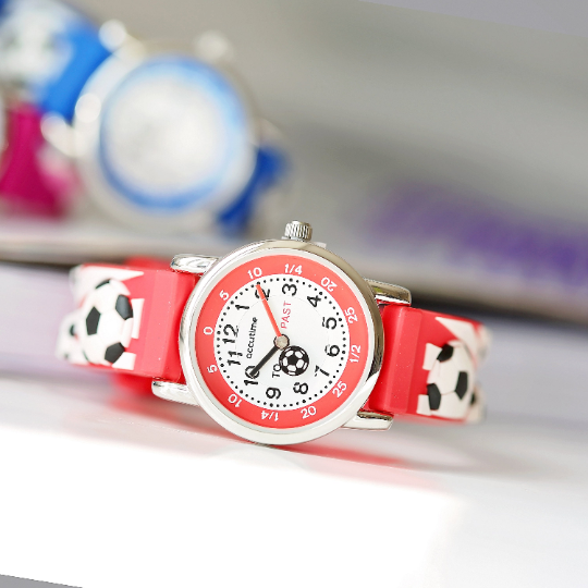 Engraved Kids 3D Football Watch - Red - Wear We Met