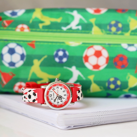 Engraved Kids 3D Football Watch - Red - Wear We Met