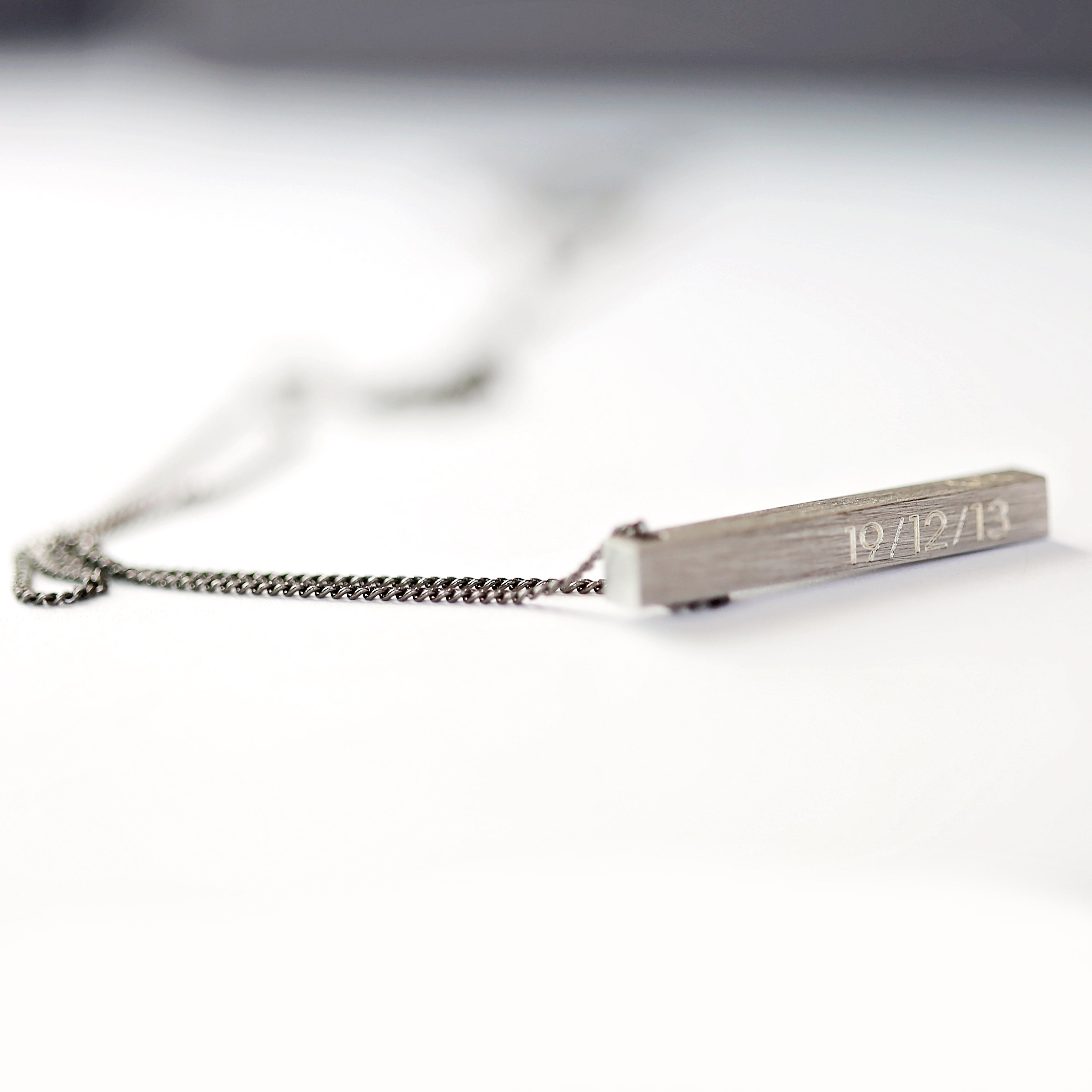 Personalised Brushed Men's Necklace - Wear We Met