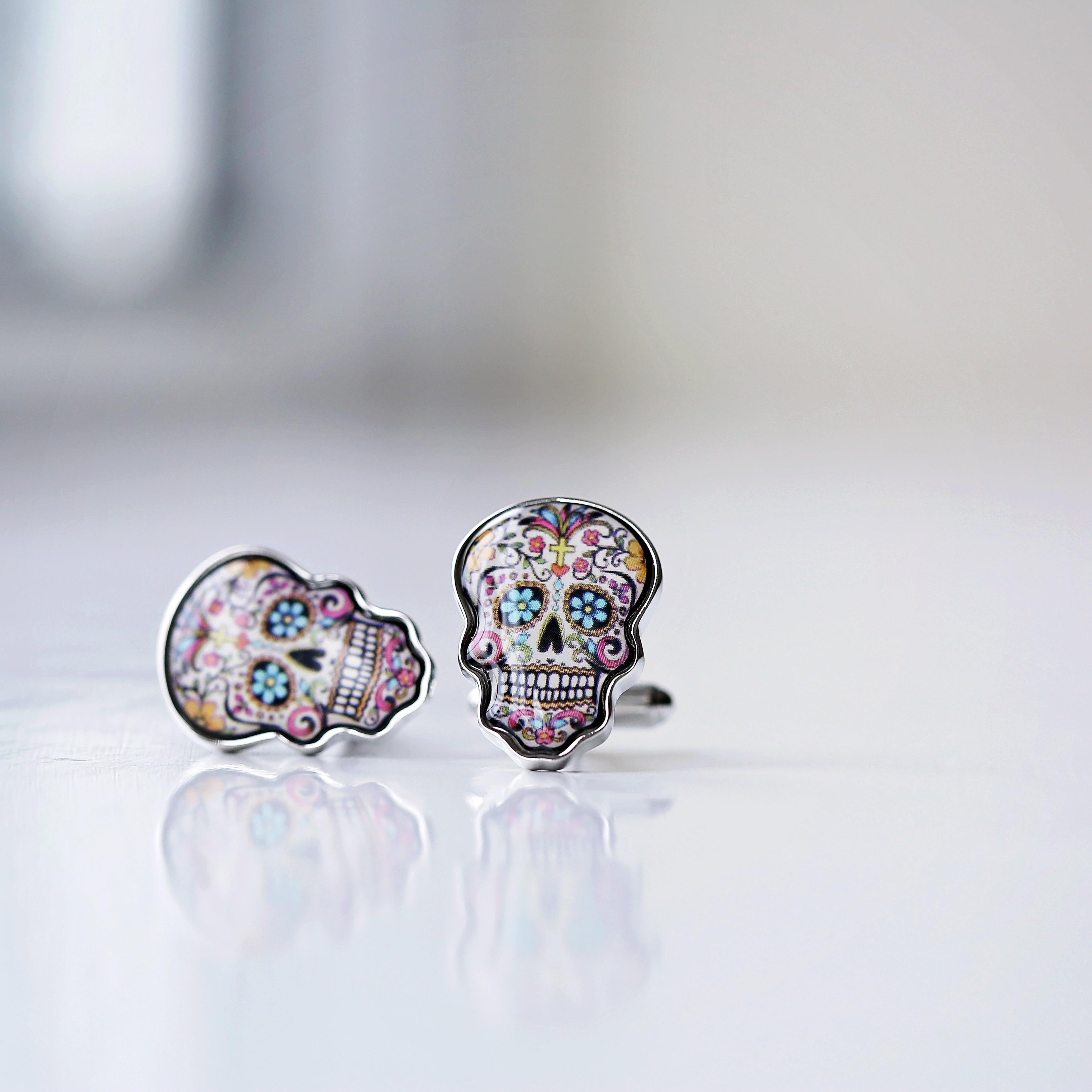 Skull Cufflinks + Engraved Box - Wear We Met